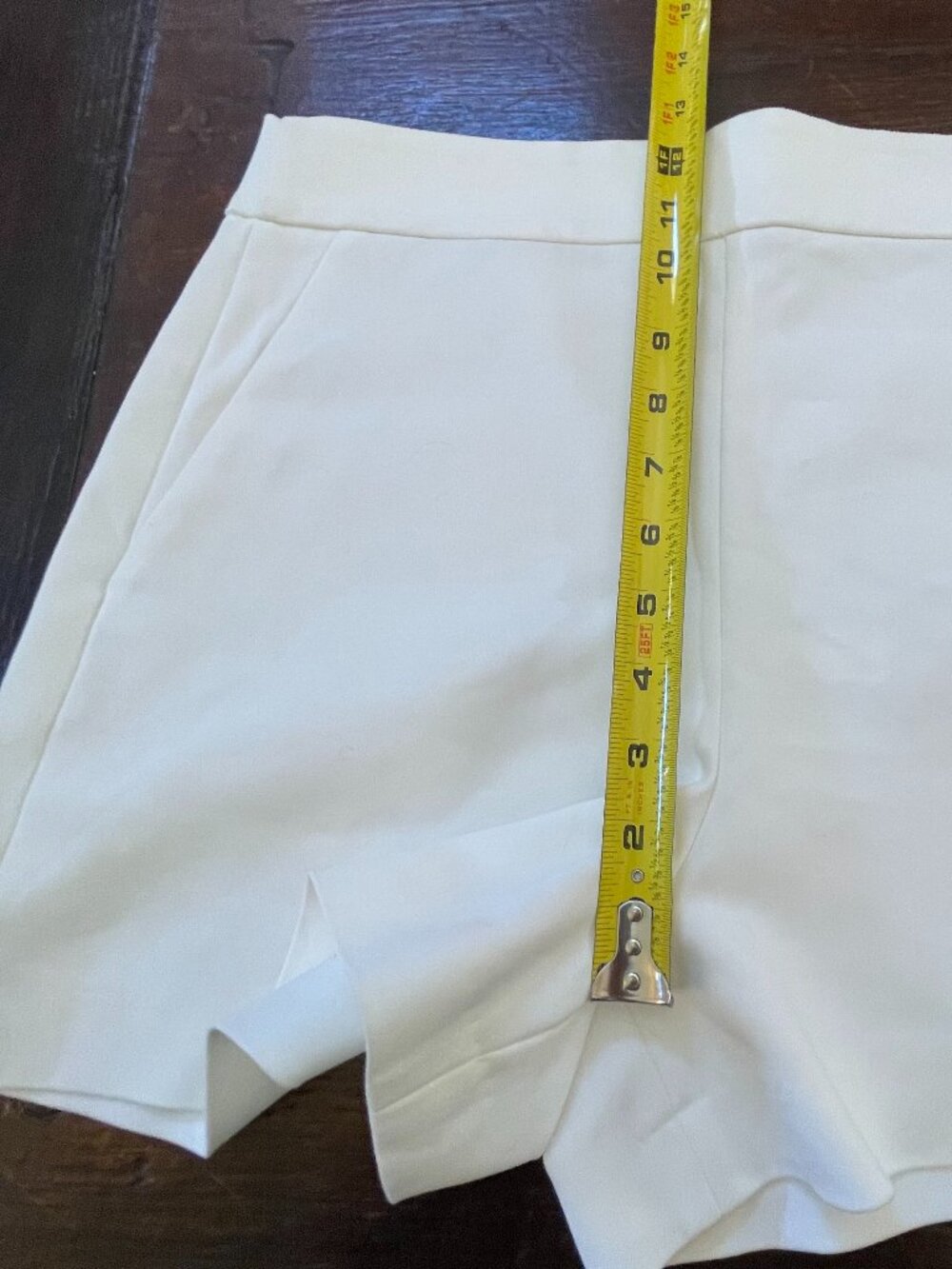 Zara Women's High-Waisted M White Dress Shorts Pockets Size Zipper Ctn-blend NWT - Picture 6 of 7